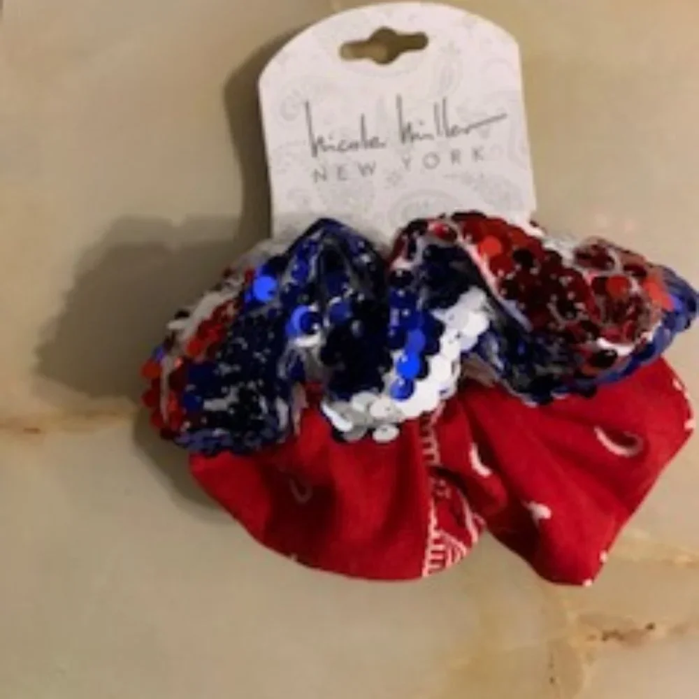 Nicole Miller 2 patriotic scrunchies